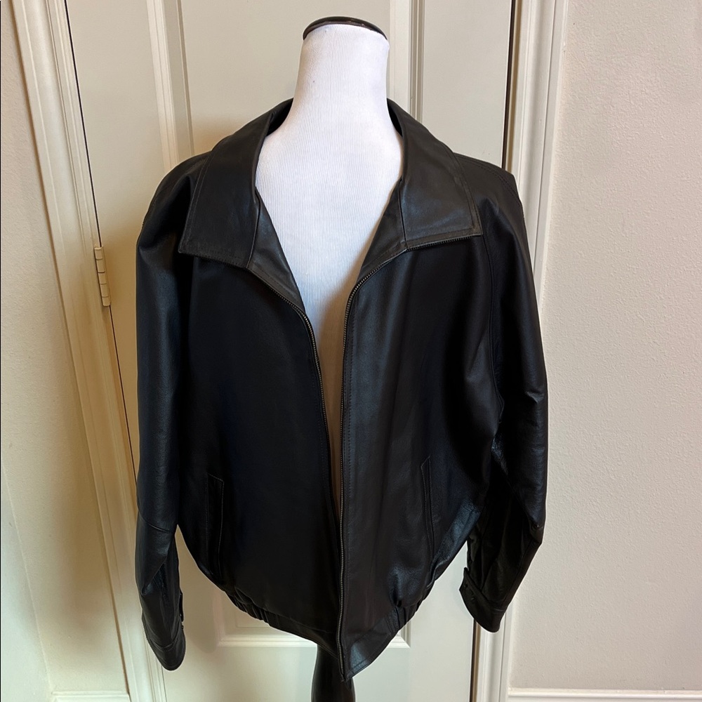 Chocolate Brown Bomber Style Leather Jacket